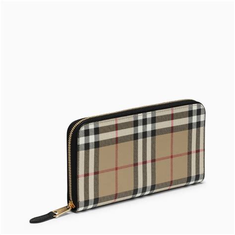 burberry zip around wallet|burberry check leather wallet.